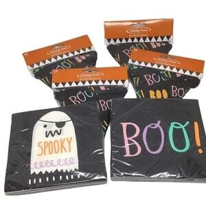 Halloween Napkins Banner Ghosts Spooky Boo Whimsical Lunch Lot 6 Party Paper NEW